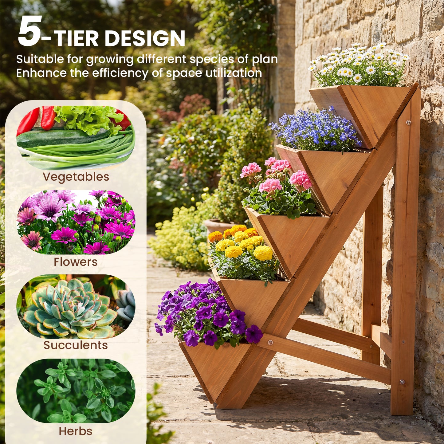 5-Tier Vertical Raised Garden Bed, Elevated Planter Box With Legs, Orange Raised Garden Beds at Gallery Canada