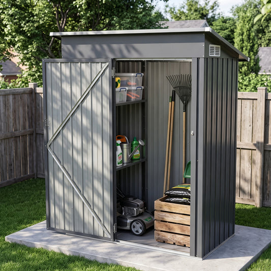 5 x 3 FT Outdoor Storage Shed, Floor Frame, Gray Sheds & Outdoor Storage Gray at Gallery Canada