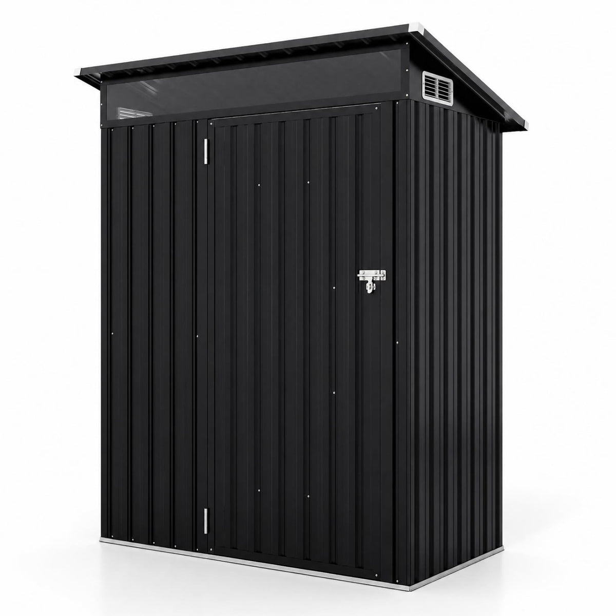 5 x 3 FT Outdoor Storage Shed, Lockable Door, Gray