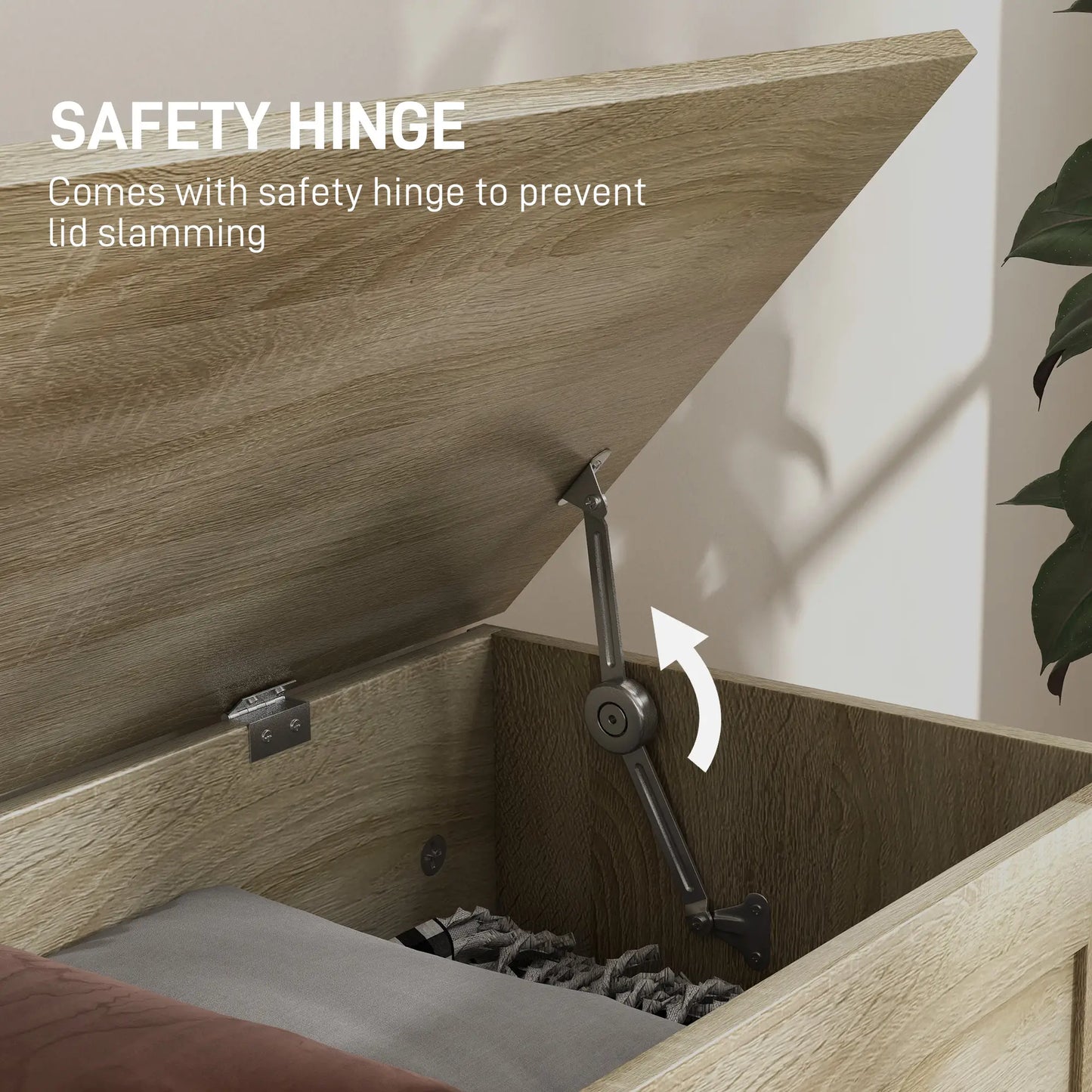 31.5 Inches Storage Chest, Wooden Trunk with Safety Hinge, Natural Wood Grain Storage Cabinets at Gallery Canada