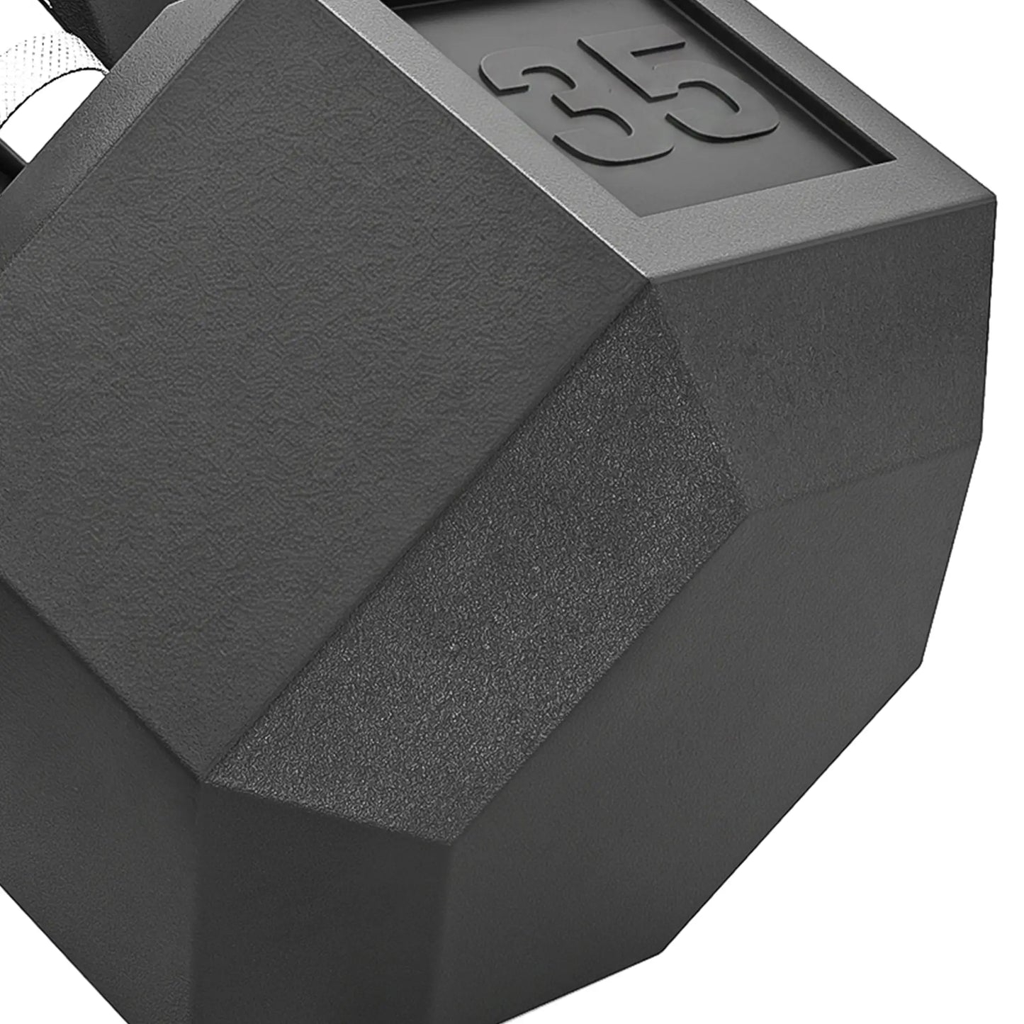 2X35 lbs Rubber Hex Dumbbell Set, Black, Black