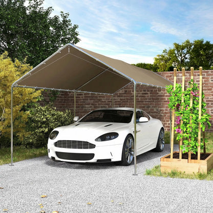 10' x 20' Carport, Heavy Duty Galvanized Canopy, Khaki Car Shelters at Gallery Canada