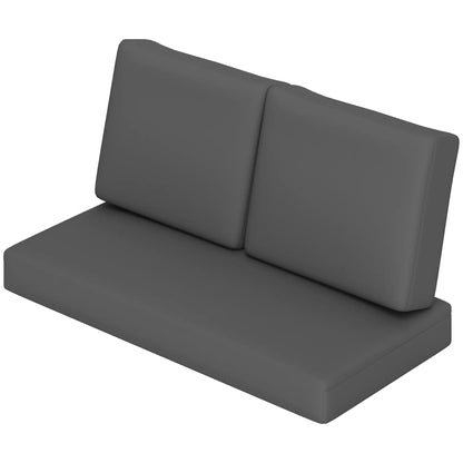 2 Seater 5" Thick Outdoor Seat Cushions, 7" Backrest, Dark Grey Patio Chair Cushions Dark Grey at Gallery Canada