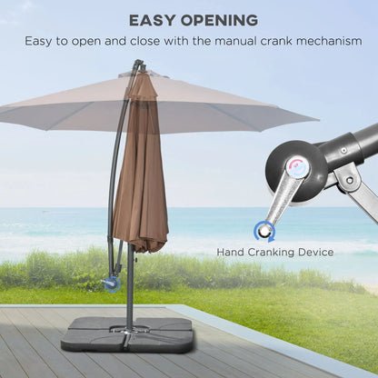 9.6ft Offset Patio Umbrella, Hanging Parasol, Crank, Base Cantilever Umbrellas at Gallery Canada