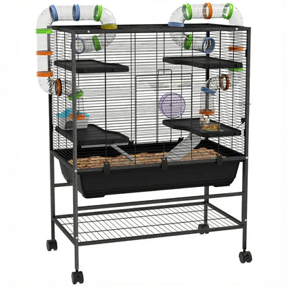 43" Rolling Hamster Cage, Tunnel Tube System, Storage Shelf, Exercise Wheel Hamster Cages at Gallery Canada