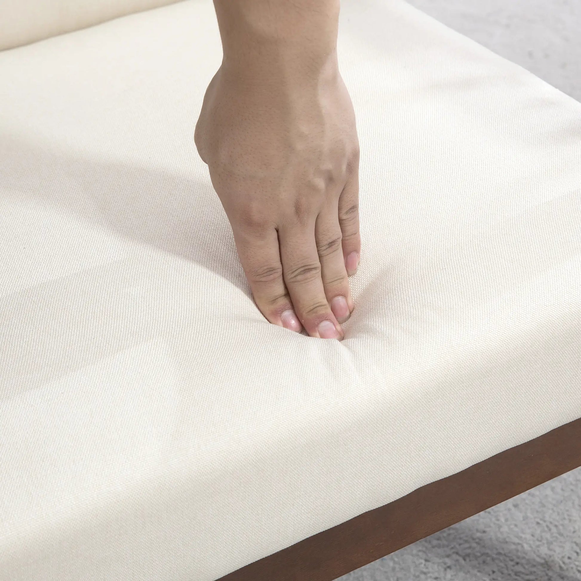 Modern Accent Chair, Cushioned Seat, Linen-Feel Upholstery, Cream White Accent Chairs at Gallery Canada