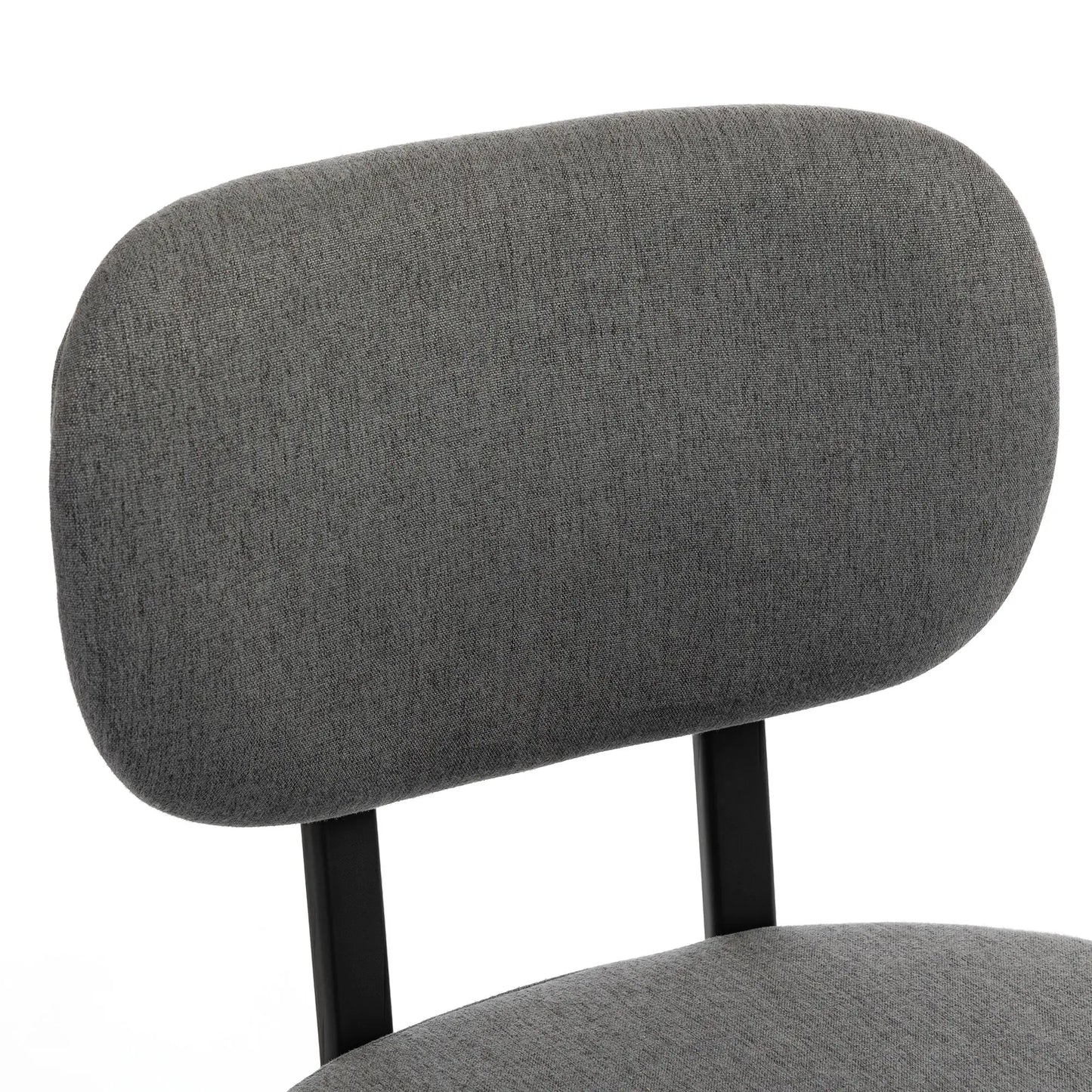 Set Of 2 Upholstered Grey Linen Kitchen Dining Chairs, Grey
