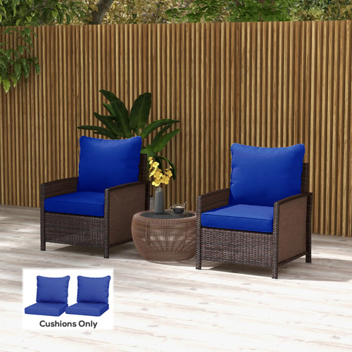 4-Piece Seat Cushion Pillows, Patio Chair Cushions Set, Navy Blue