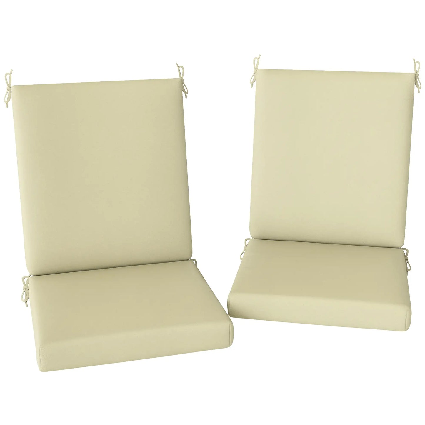 Outdoor Cushions Set of 2, Dining Chair Seat with Back, Fade-Resistant, Beige Patio Chair Cushions at Gallery Canada