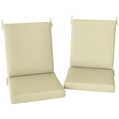 Outdoor Cushions Set of 2, Dining Chair Seat with Back, Fade-Resistant, Beige Patio Chair Cushions at Gallery Canada