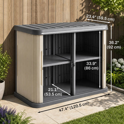 Armoire de rangement extérieure de 127 gallons, gris