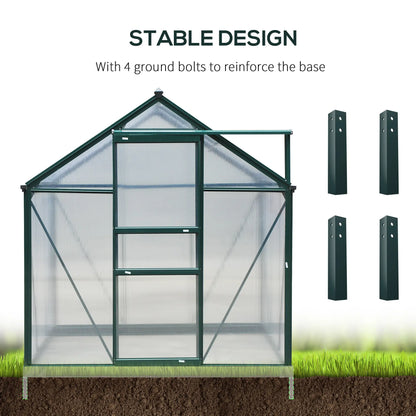 6.2' x 8.3' x 6.6' Polycarbonate Greenhouse, Walk-In w/ Slide Door, Clear Walk In Greenhouses at Gallery Canada