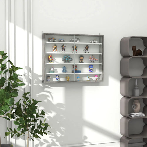 5-Tier Display Cabinet, Glass Curio Cabinet, White