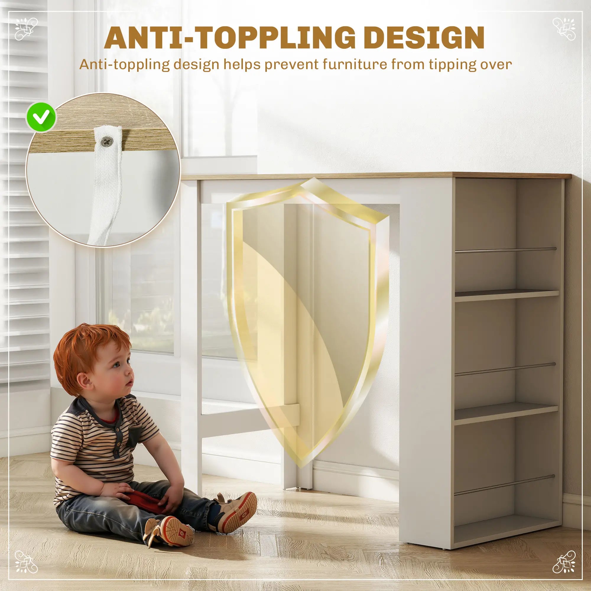 Modern Bar Table, 3 Storage Shelves, Kitchen Dining Room, White Bar Tables & Dining Tables at Gallery Canada