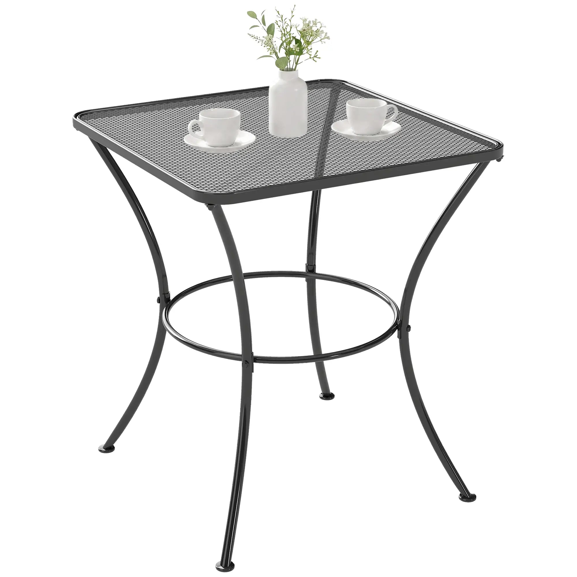 Square Metal Bistro Table, 23.6