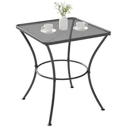 Square Metal Bistro Table, 23.6" x 23.6" x 27.6", Black Patio Side Tables at Gallery Canada