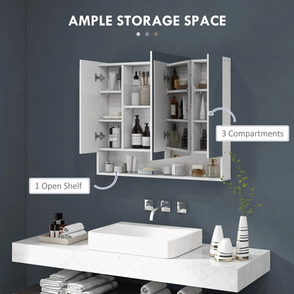 Wall Mounted Medicine Cabinet with Mirror, Adjustable Shelves, White Mirror Medicine Cabinets at Gallery Canada