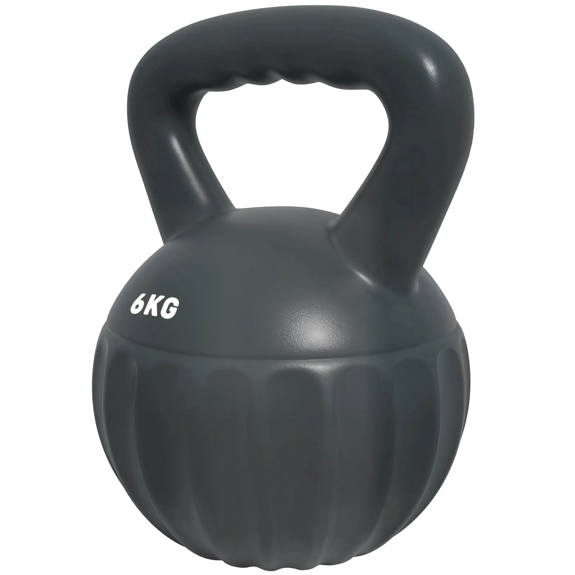 13 lbs Kettlebell, Non-Slip Handle, Home Gym, Grey