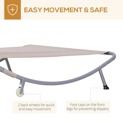 79" Outdoor Lounge Chair with Canopy, Double Chaise Lounger, Sand Lounger Chairs at Gallery Canada