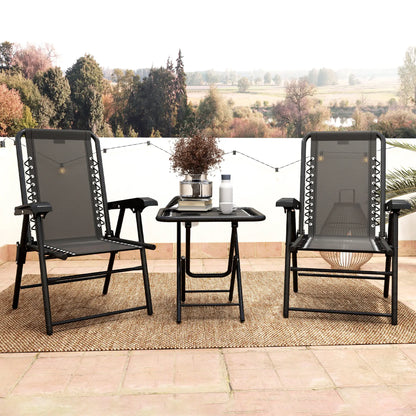 3-Piece Patio Bistro Set, Outdoor Folding Table & Chairs Bistro Sets at Gallery Canada