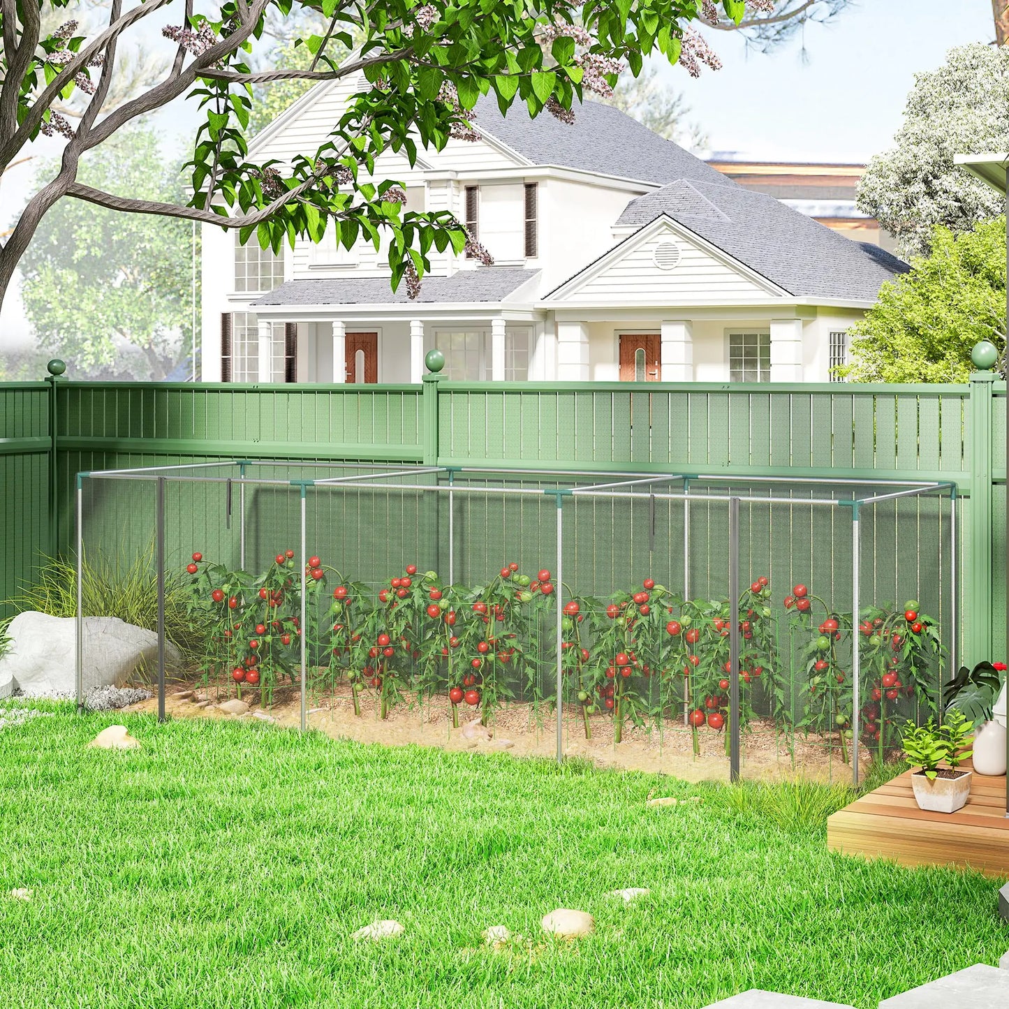 Galvanized Steel Crop Cage, Plant Protection Tent, 12' x 4', Black Crop Cage at Gallery Canada