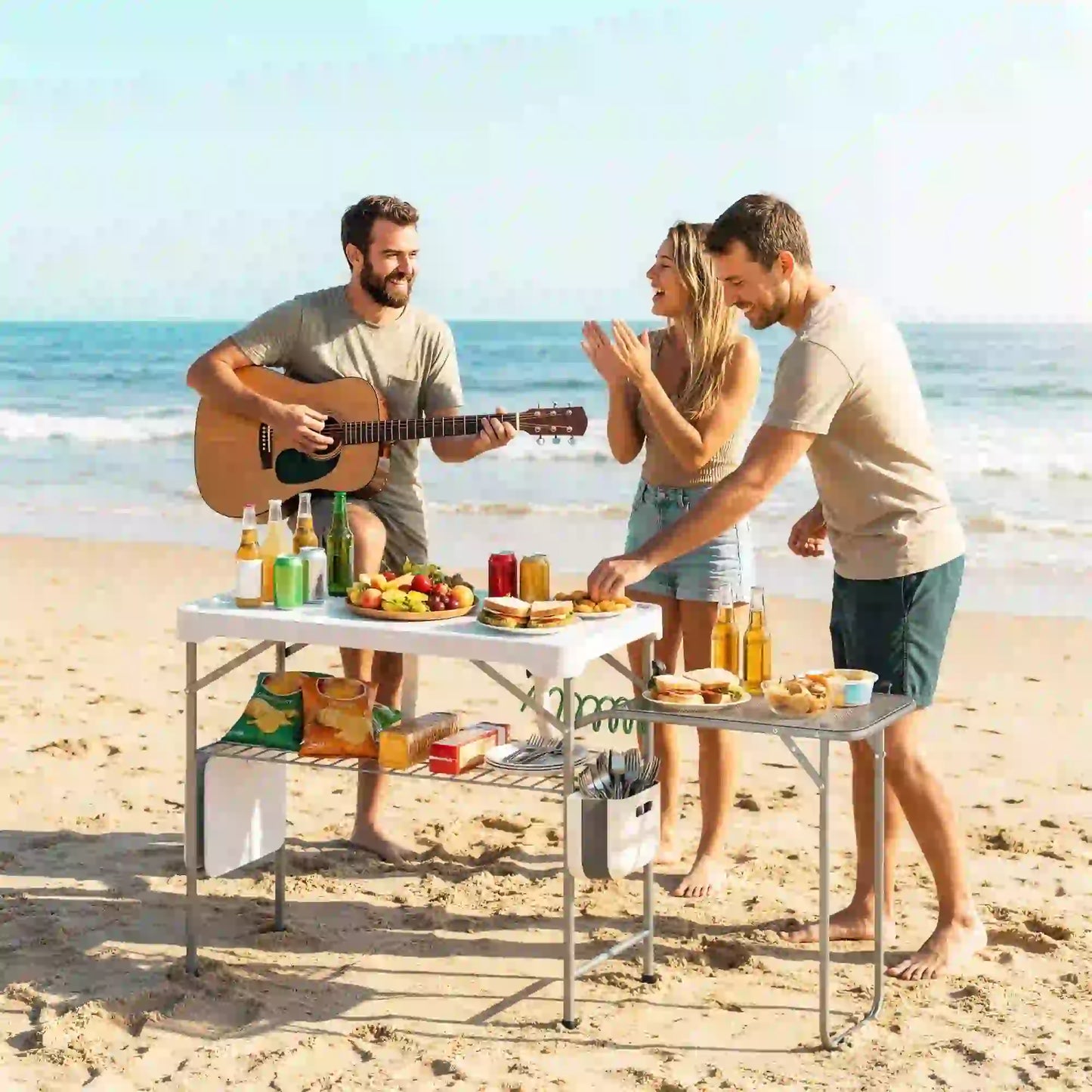 Folding Portable Camping Sink, Side Shelf, Bottom Rack, White Picnic Tables & Camping Chairs at Gallery Canada