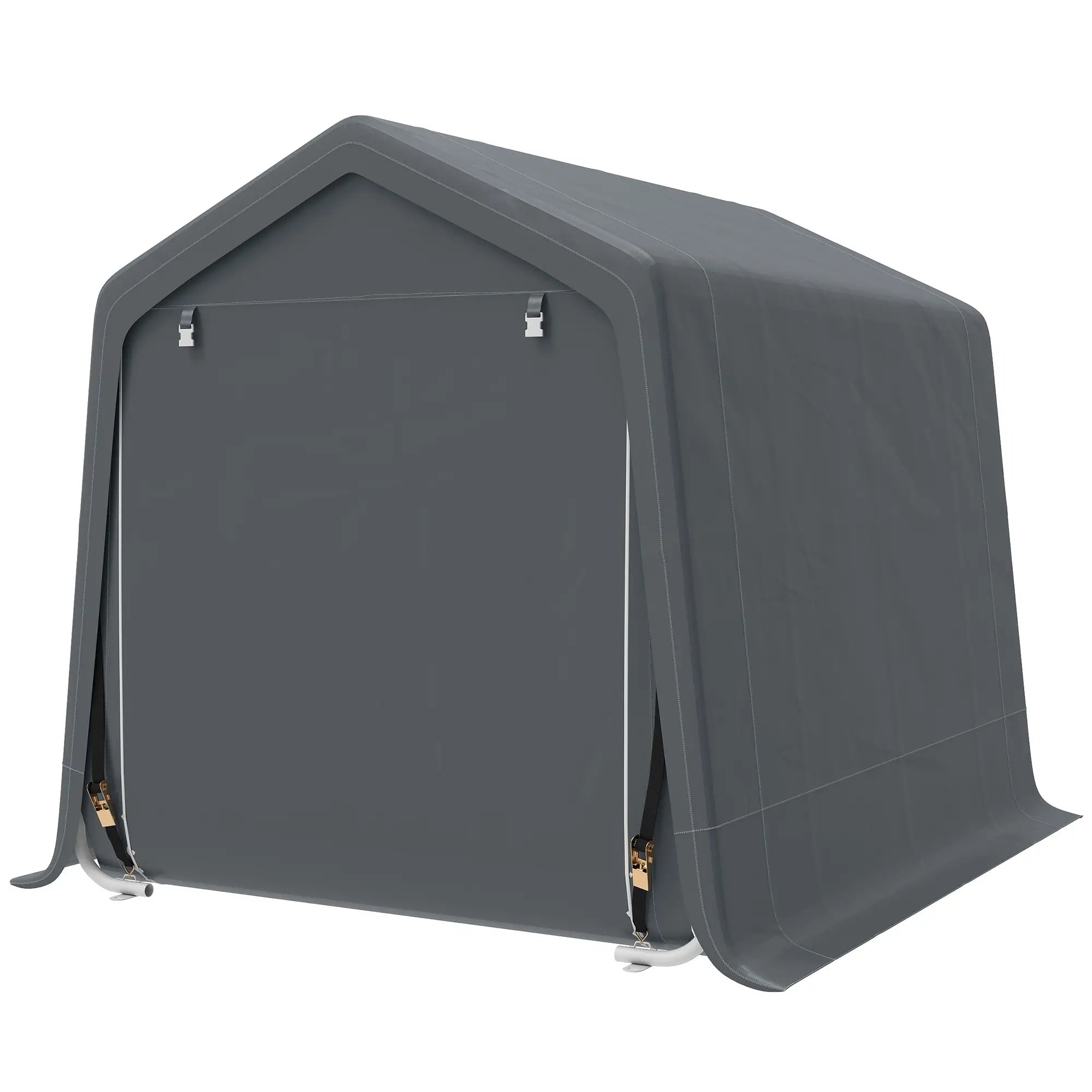7.9' x 6.6' Garden Storage Tent, Metal Frame, Double Zipper Doors, Dark Grey Car Shelters Dark Grey at Gallery Canada