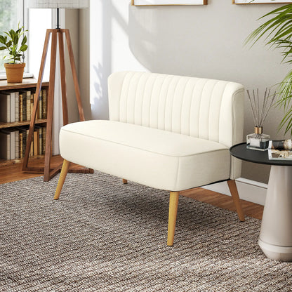 Modern 2 Seat Sofa, Upholstered Two Seater Couch, Cream White 2-Seater Sofas at Gallery Canada