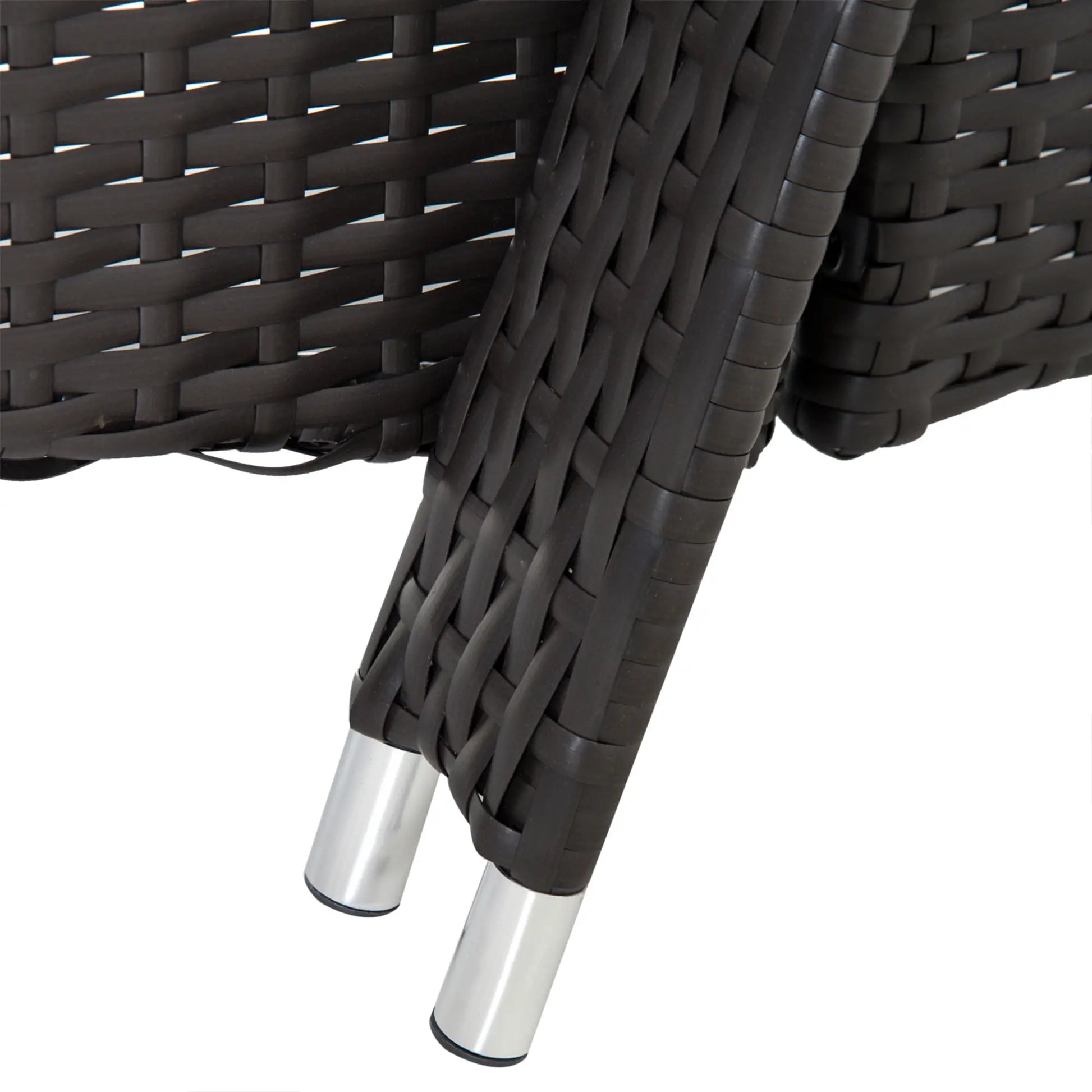 Wicker Chaise Lounge, Outdoor PE Rattan Sun Lounger, Adjustable Backrest, 5-Level, Deep Coffee Cream White, Cream White Chaise Loungers at Gallery Canada