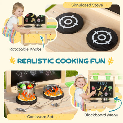 Kids Mud Kitchen, Outdoor Wooden Play Kitchen, Kitchenware, Garden Tools, Natural Play Kitchen at Gallery Canada