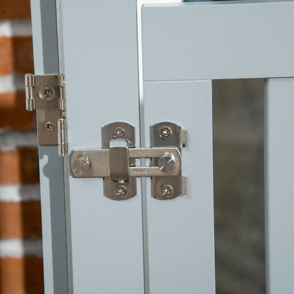 23.5"H Foldable Dog Gate with Door, 4 Panels, Grey Houses, Kennels & Pens at Gallery Canada