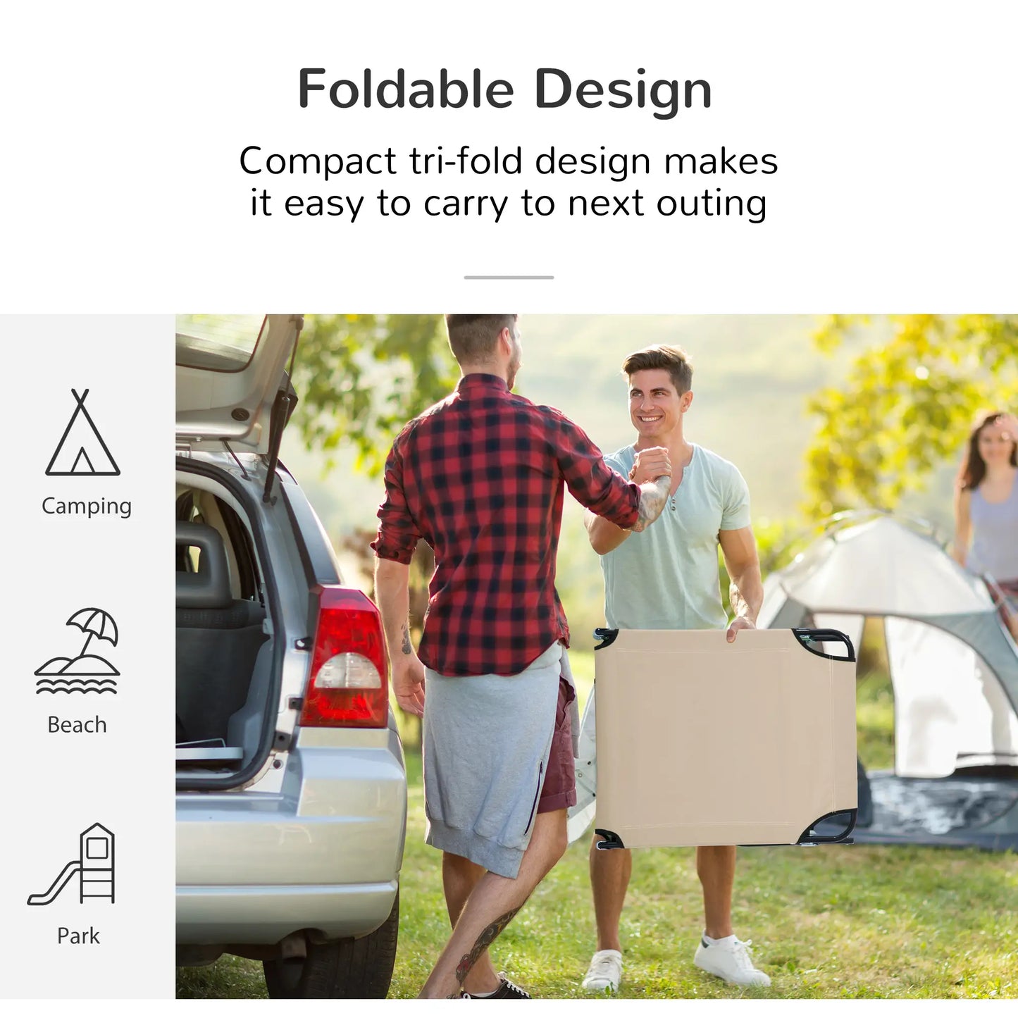 Outdoor Lounge Chair, Adjustable Backrest, Face Hole, Support Pillow, Beige Lounger Chairs at Gallery Canada