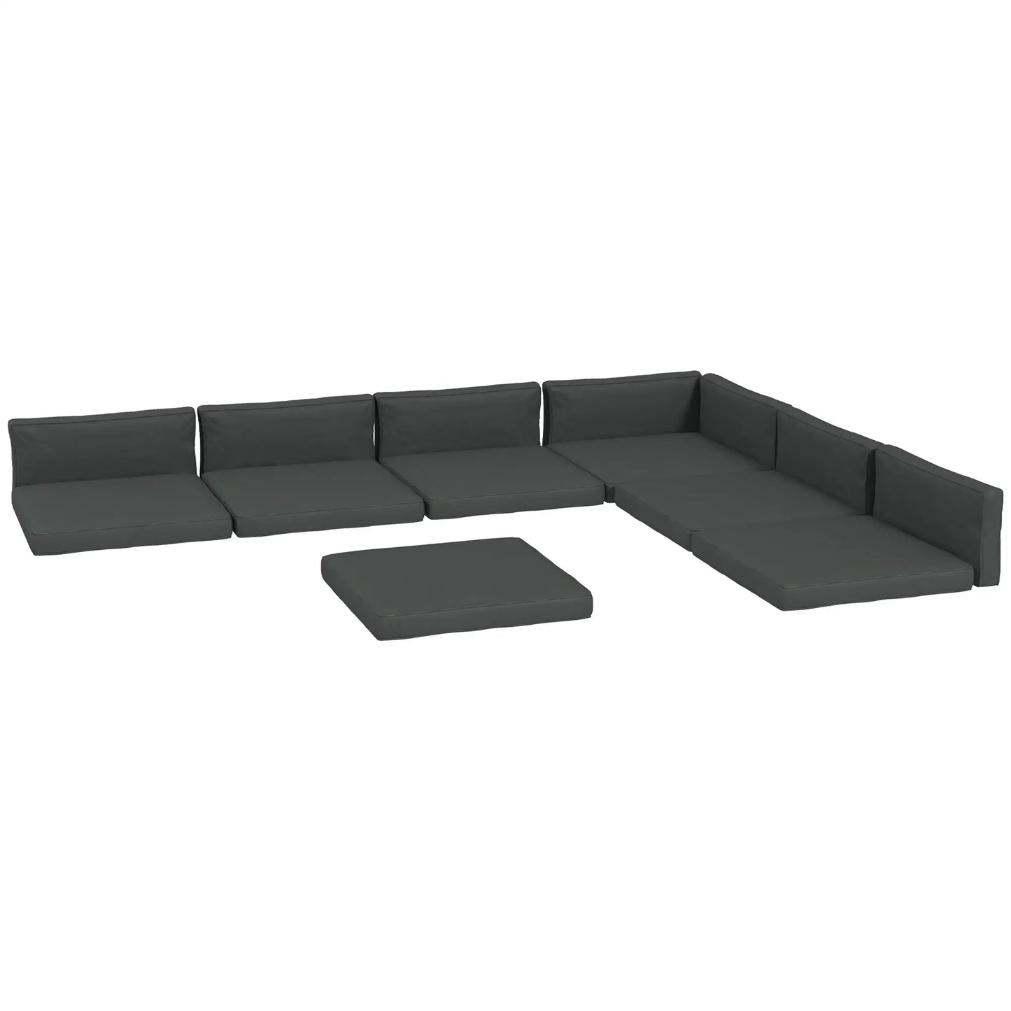 Replacement Cushions for Rattan Furniture, 14 Piece, 7 Seat 7 Back, Grey Patio Chair Cushions Grey at Gallery Canada