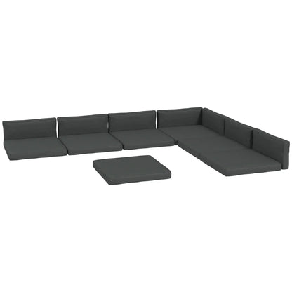Replacement Cushions for Rattan Furniture, 14 Piece, 7 Seat 7 Back, Grey Patio Chair Cushions Grey at Gallery Canada
