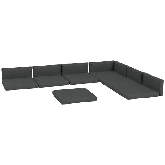 Replacement Cushions for Rattan Furniture, 14 Piece, 7 Seat 7 Back, Grey Patio Chair Cushions Grey at Gallery Canada