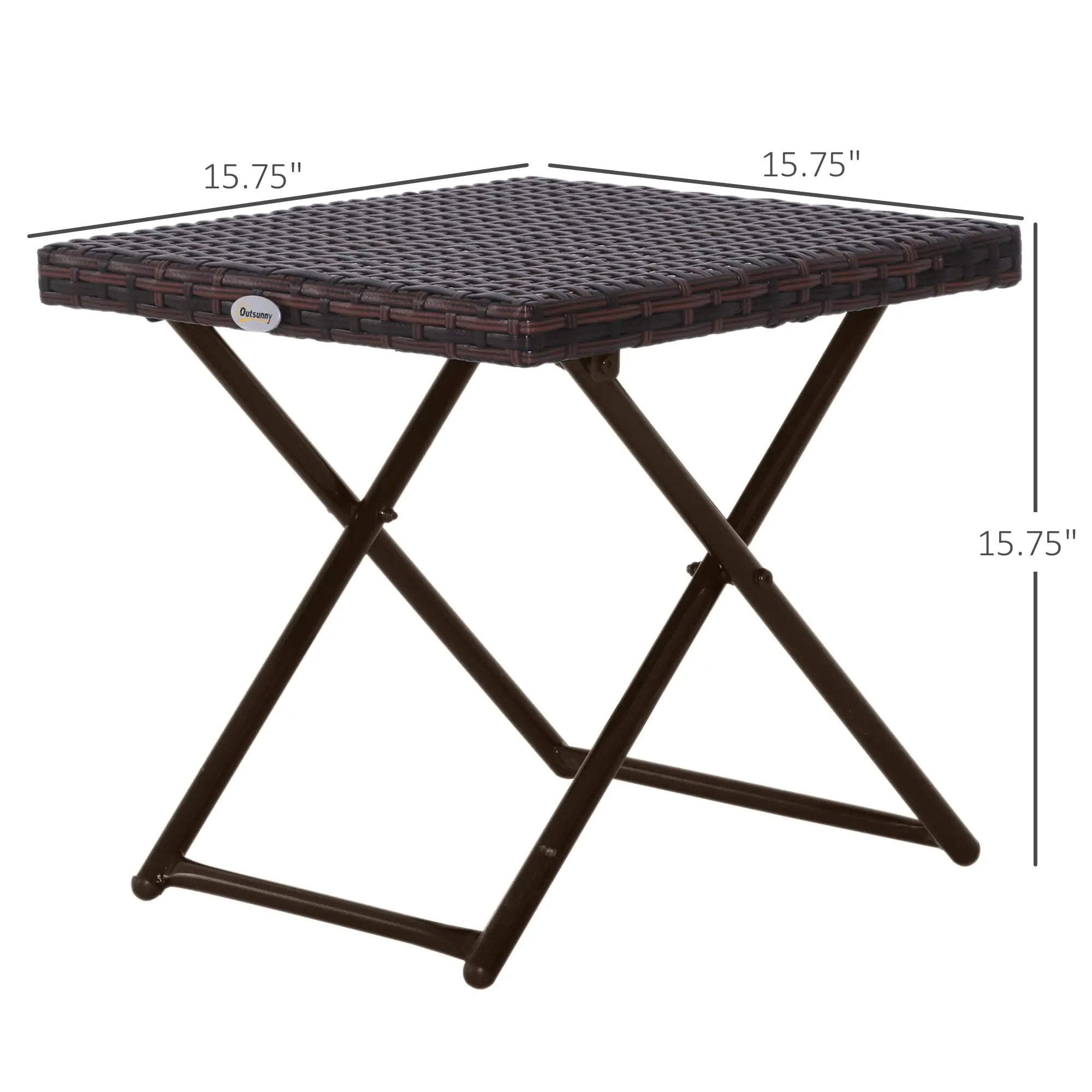 Outdoor PE Rattan Coffee Table, 15.75