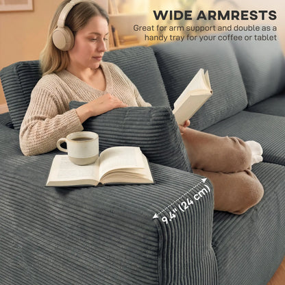 Modular Sectional Sofa Bed, L Shaped Couch, Dark Grey 3-Seater Sofas at Gallery Canada