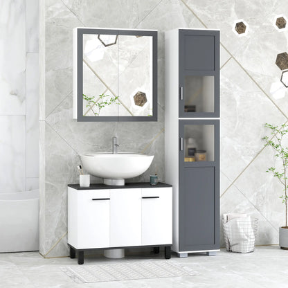 Wall Mounted Medicine Cabinet, Adjustable Shelves, White, Grey Bathroom Cabinets at Gallery Canada