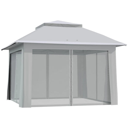 12' x 12' Foldable Pop-Up Party Tent, Steel Frame, Light Grey Pop Up Canopies Light Grey at Gallery Canada