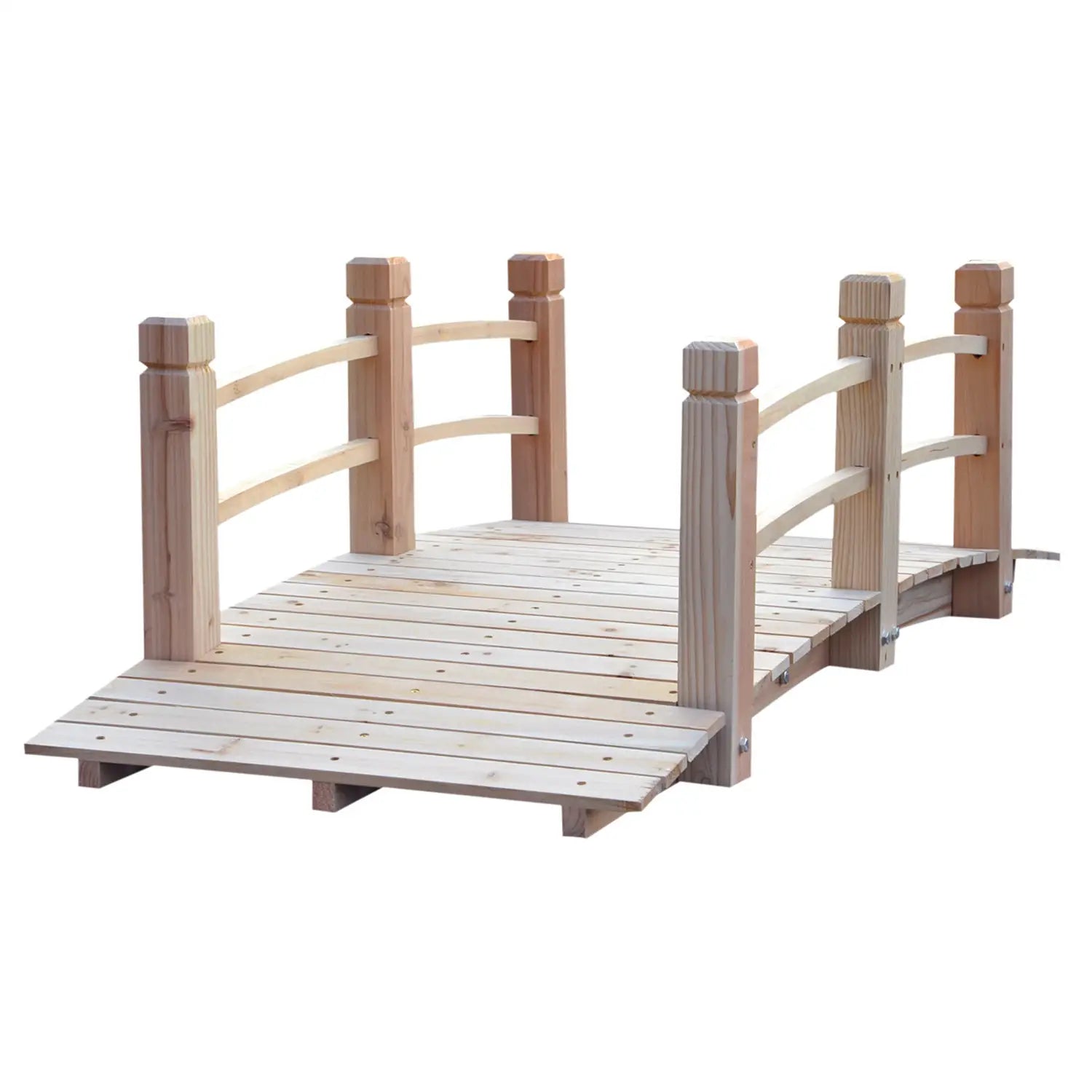 5FT Wood Garden Bridge, Outdoor Decorative Landscape, Natural Wood Garden Bridges at Gallery Canada