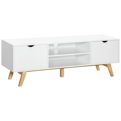 Modern Wooden TV Stand, 2 Storage Cabinets, Fits 65", White TV Stands White at Gallery Canada