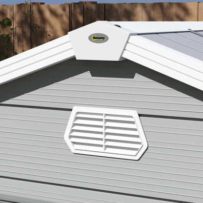 8' x 6' Plastic Garden Storage Shed, Light Grey Sheds at Gallery Canada