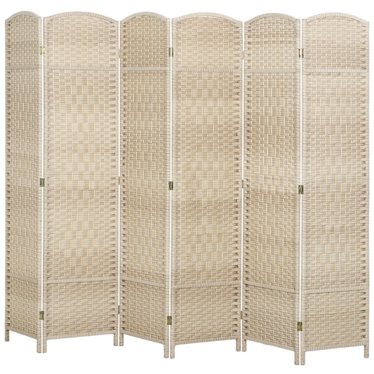 6 Ft Tall Folding Room Divider, 6 Panel Portable Privacy Screen, Light Oak Room Dividers Light Oak at Gallery Canada