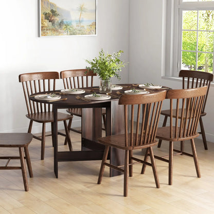 Oval Folding Dining Table, Drop Leaf Kitchen Table, Distressed Brown, Brown Bar Tables & Dining Tables at Gallery Canada