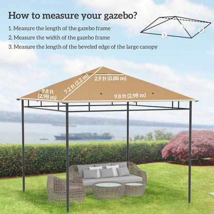 10' X 10' Square Gazebo Replacement Canopy, Beige Gazebo Canopy Replacement at Gallery Canada