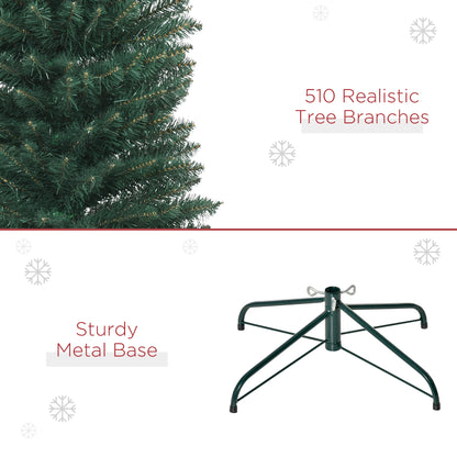 7FT Artificial Christmas Tree, Foldable Black Stand, Green Pencil Christmas Trees at Gallery Canada