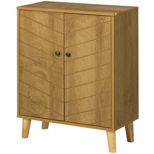 Storage Cabinet with Doors, Shelf, Wood Legs, Living Room, Bathroom Kitchen Pantry Cabinets Natural at Gallery Canada