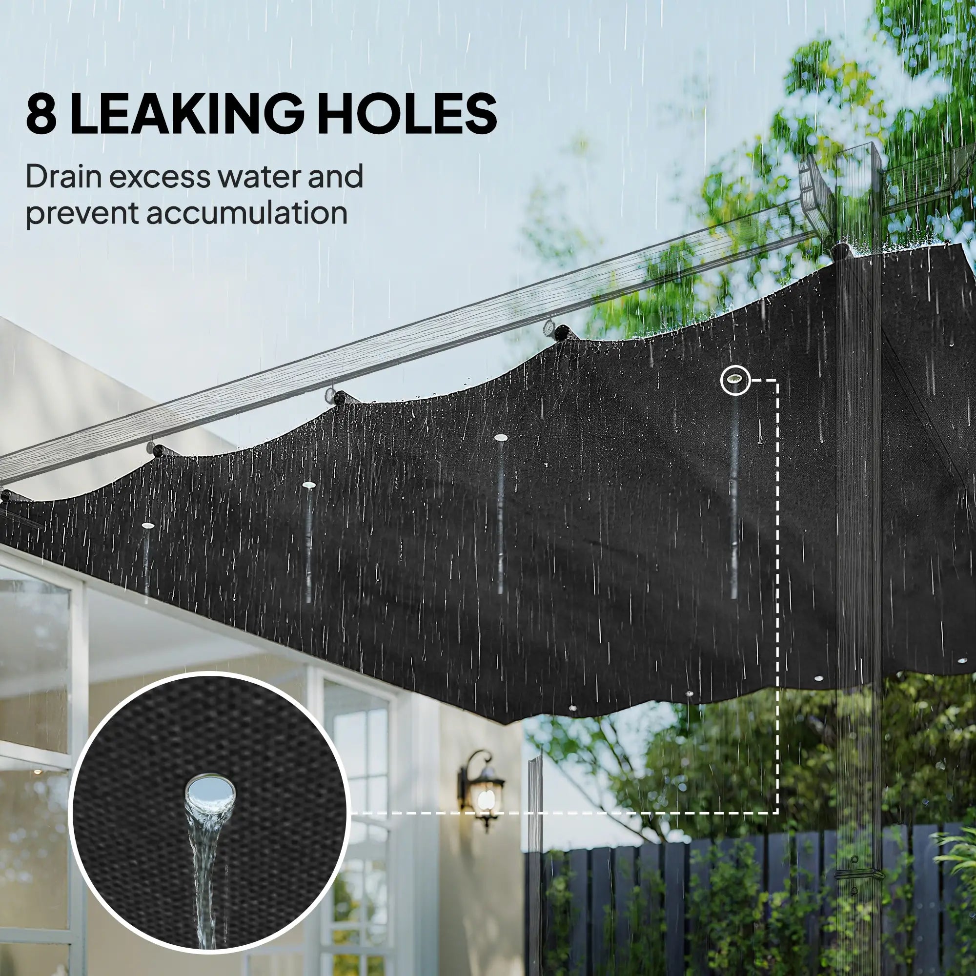 Retractable Pergola Canopy, 10' x 7' Sun Shade, UV30+, Dark Grey Gazebo Canopy Replacement at Gallery Canada