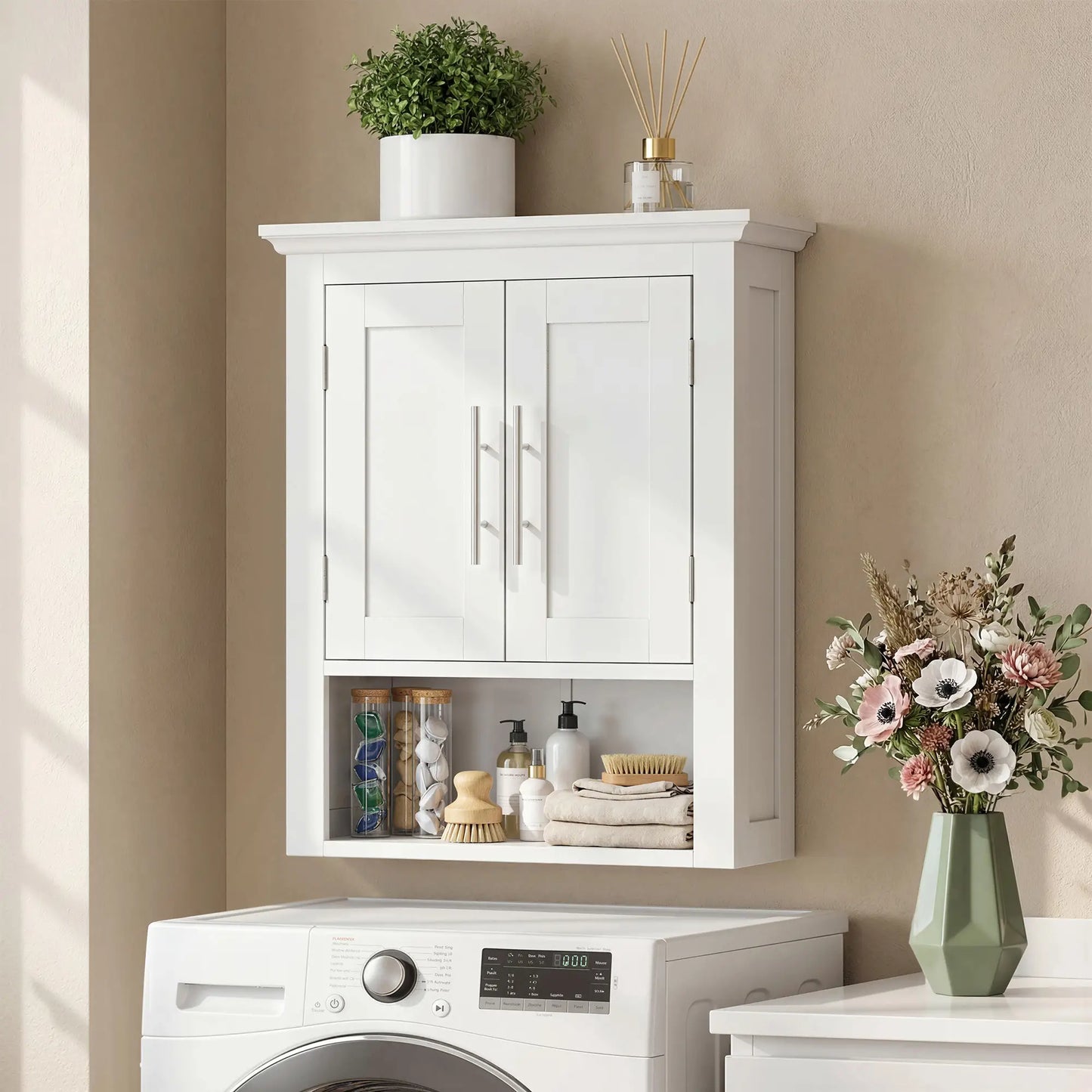 Bathroom Wall Cabinet, Medicine Cabinet with Shelf, White Wall Mounted Cabinets at Gallery Canada