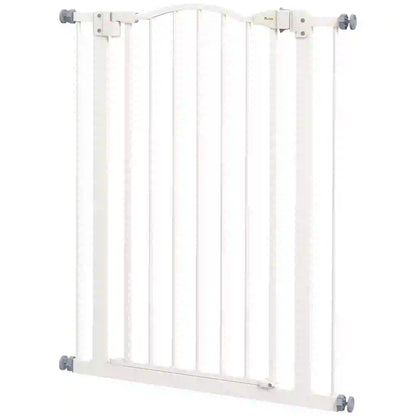 Extra Tall Dog Gate With Door, Pressure Fit, Auto Close, 29"-32", White Houses, Kennels & Pens White at Gallery Canada